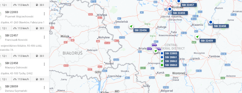 Mapa dla ciężarówek